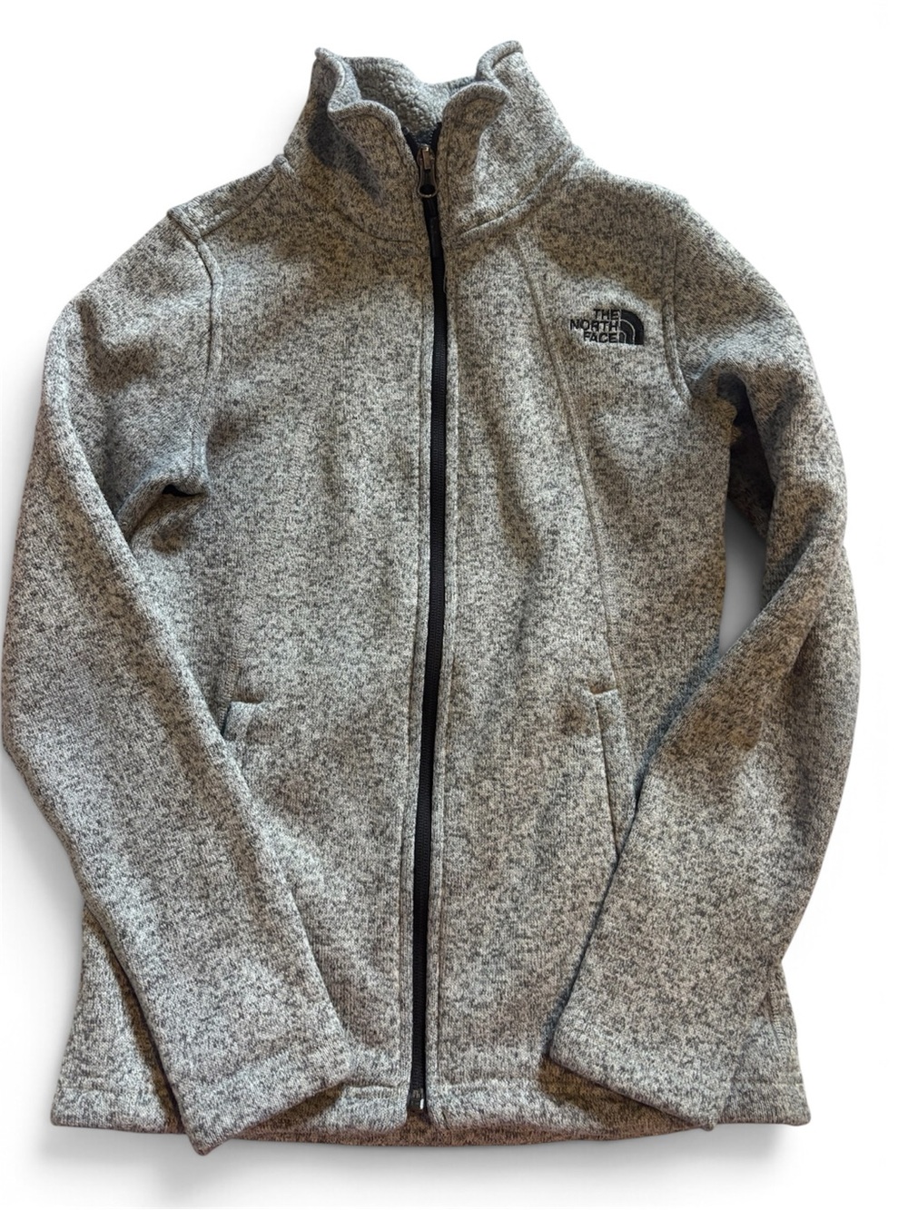 The North Face Kids Grey Heather Full-Zip Fleece Jacket